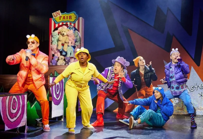 Dan Rosales, Markia Nicole Smith, Brian Owen, Sonia Roman, L.R. Davidson, Jamie LaVerdiere in Oregon Children’s Theatre’s “Cat Kid Comic Club: The Musical,