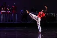 The Dallas Black Dance Theatre and DBDT: Encore! companies dance during the DanceAfrica!...