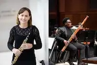 Erin Hannigan, the Dallas Symphony Orchestra's principal oboe, and Joshua Elmore, the Fort...