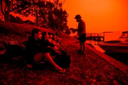 The sky turns red over Mallacoota on 4 January 2020 during the black summer bushfires. 