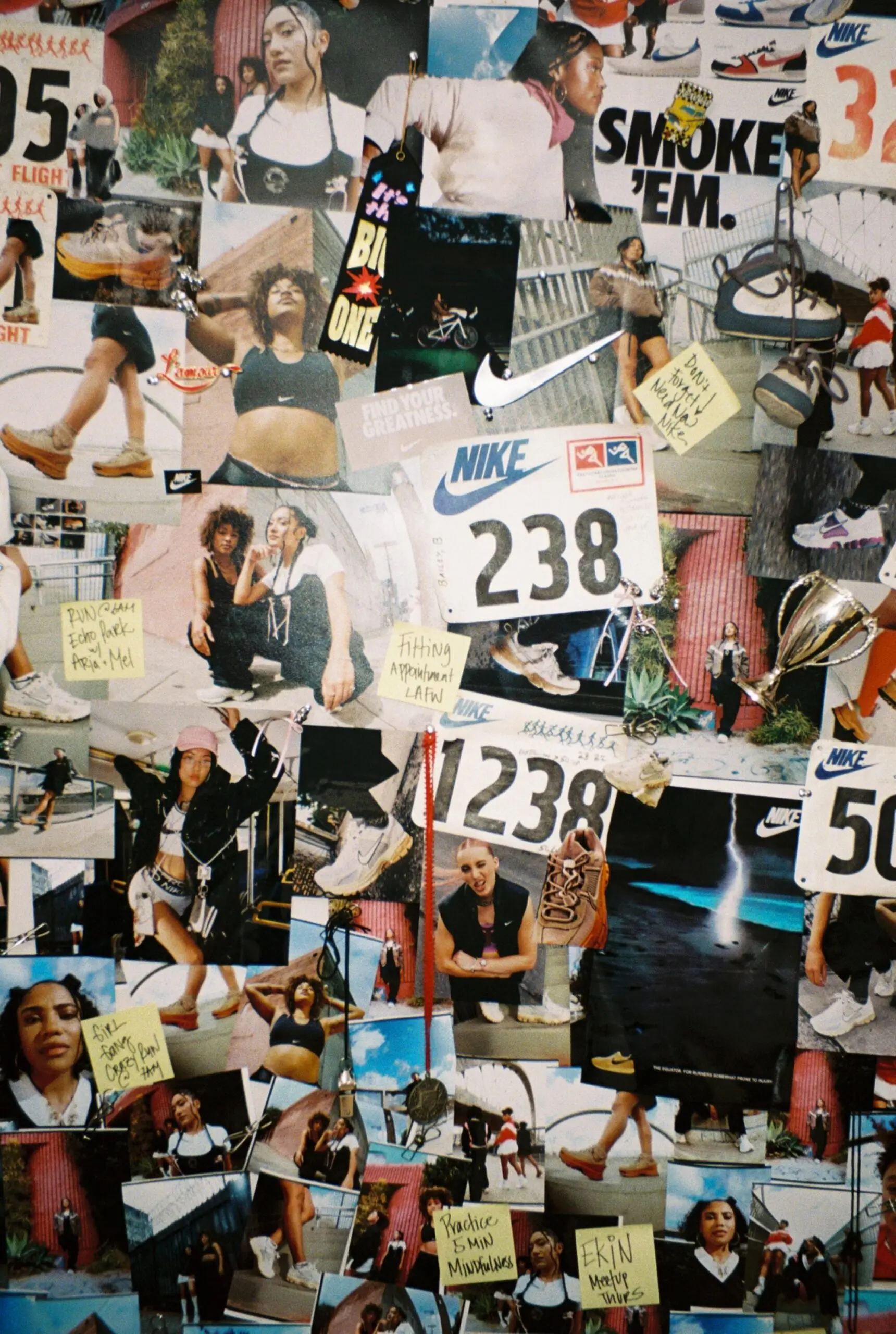 A collage featuring Nike campaign imagery.