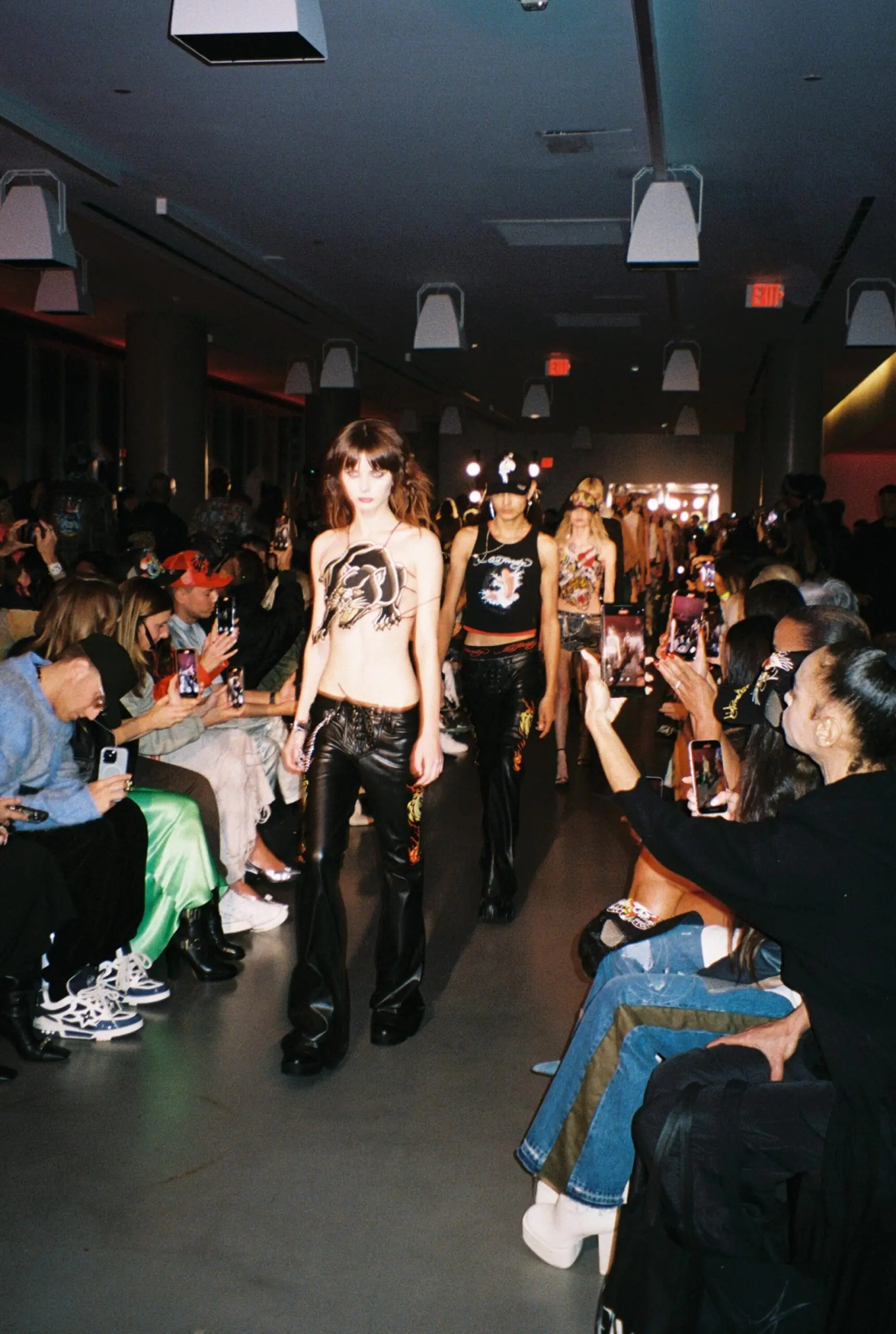 The Ed Hardy runway show, the clothes were what you would expect in the best way possible: Classic Ed Hardy.