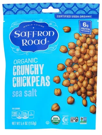 pouch of Saffron Road sea salt Crunchy chickpeas