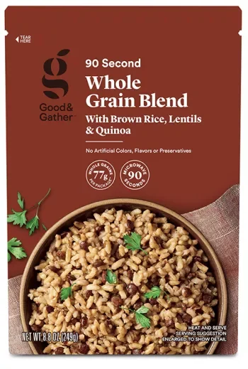 Pouch of Target's Good & Gather Whole grain blend rice and lentils.