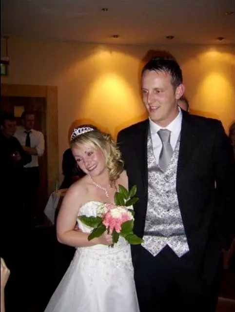 Laura, here on her wedding day in 2009, paid just £150 for her dress