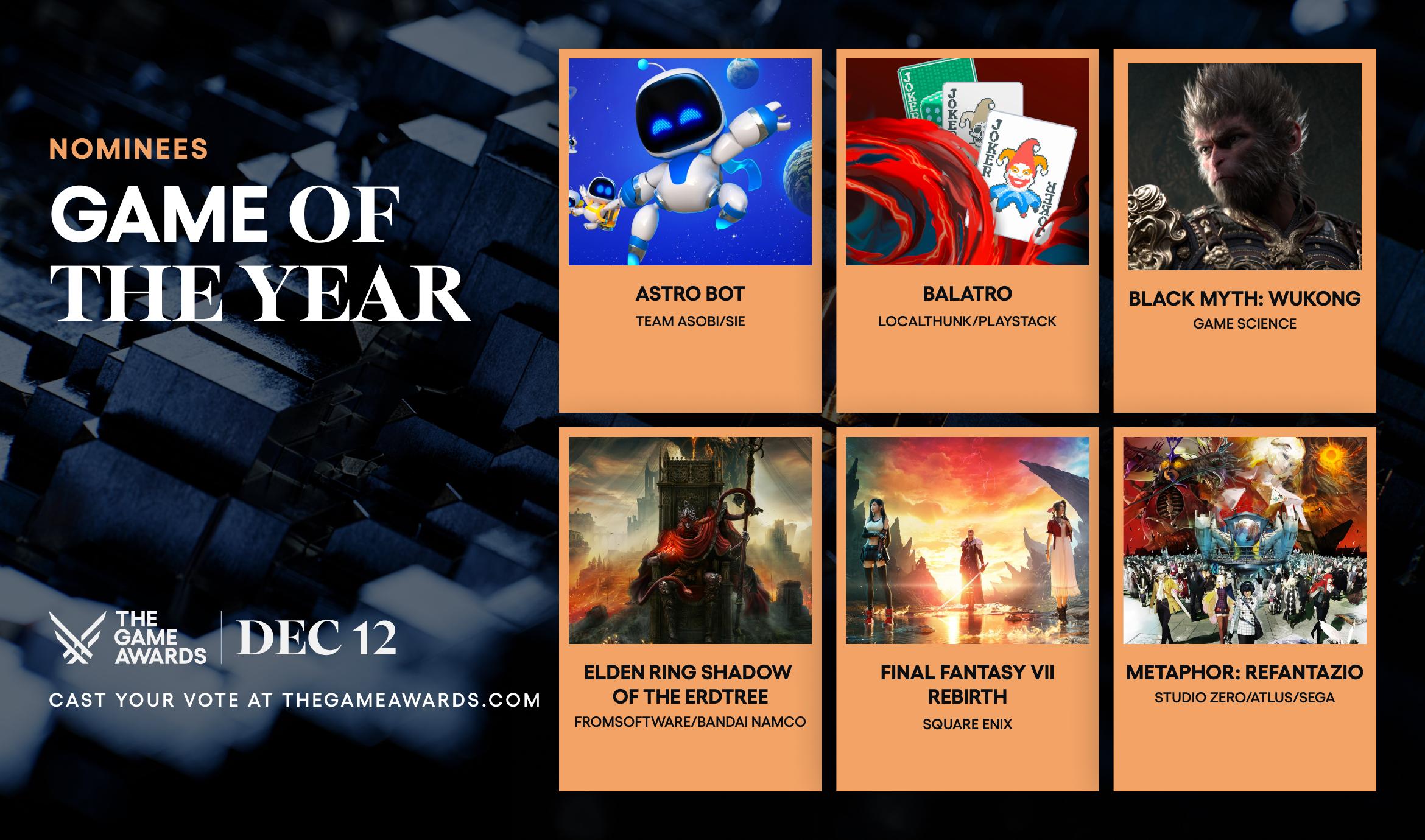 The Game Awards: conheça os 6 jogos indicados ao GOTY 2024 e onde jogá-los