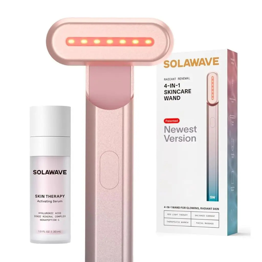 pink facial wand with serum