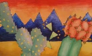 Cactus Painting by Barton College Senior Randy Vick