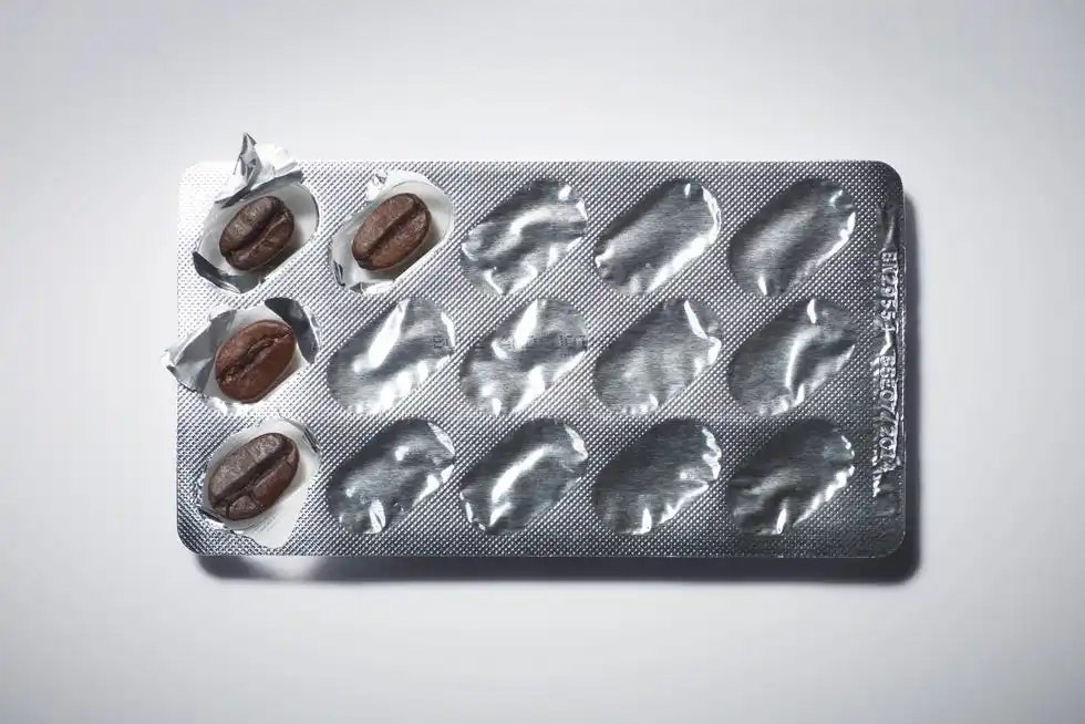 coffee bean in pill packet blister pack