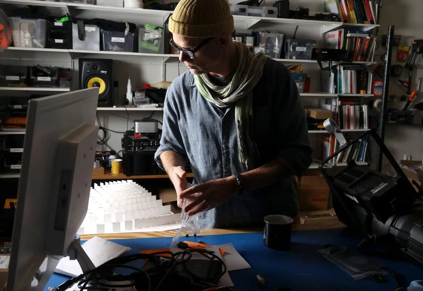 MASARY's principal and cofounder Ryan Edwards in the fabrication work space.  