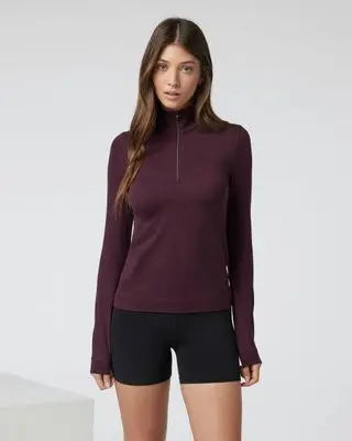 Halo Essential Half Zip in Cerise Heather