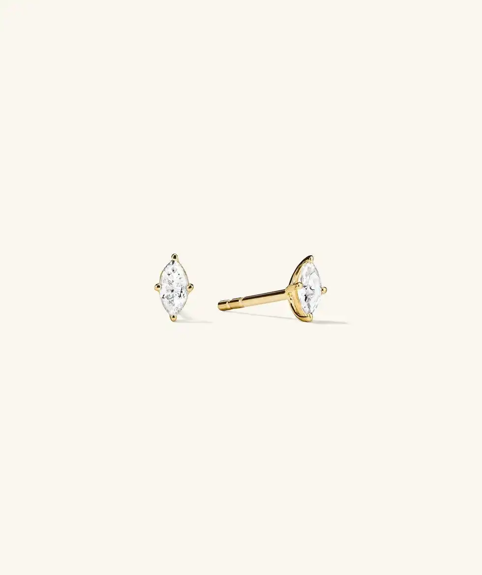 Lab-Grown Sapphire Marquise Cut Studs