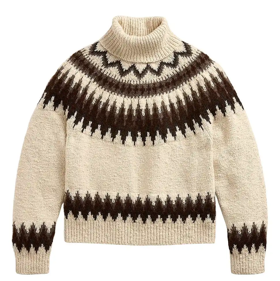 Fair Isle-Inspired Wool-Blend Turtleneck Sweater