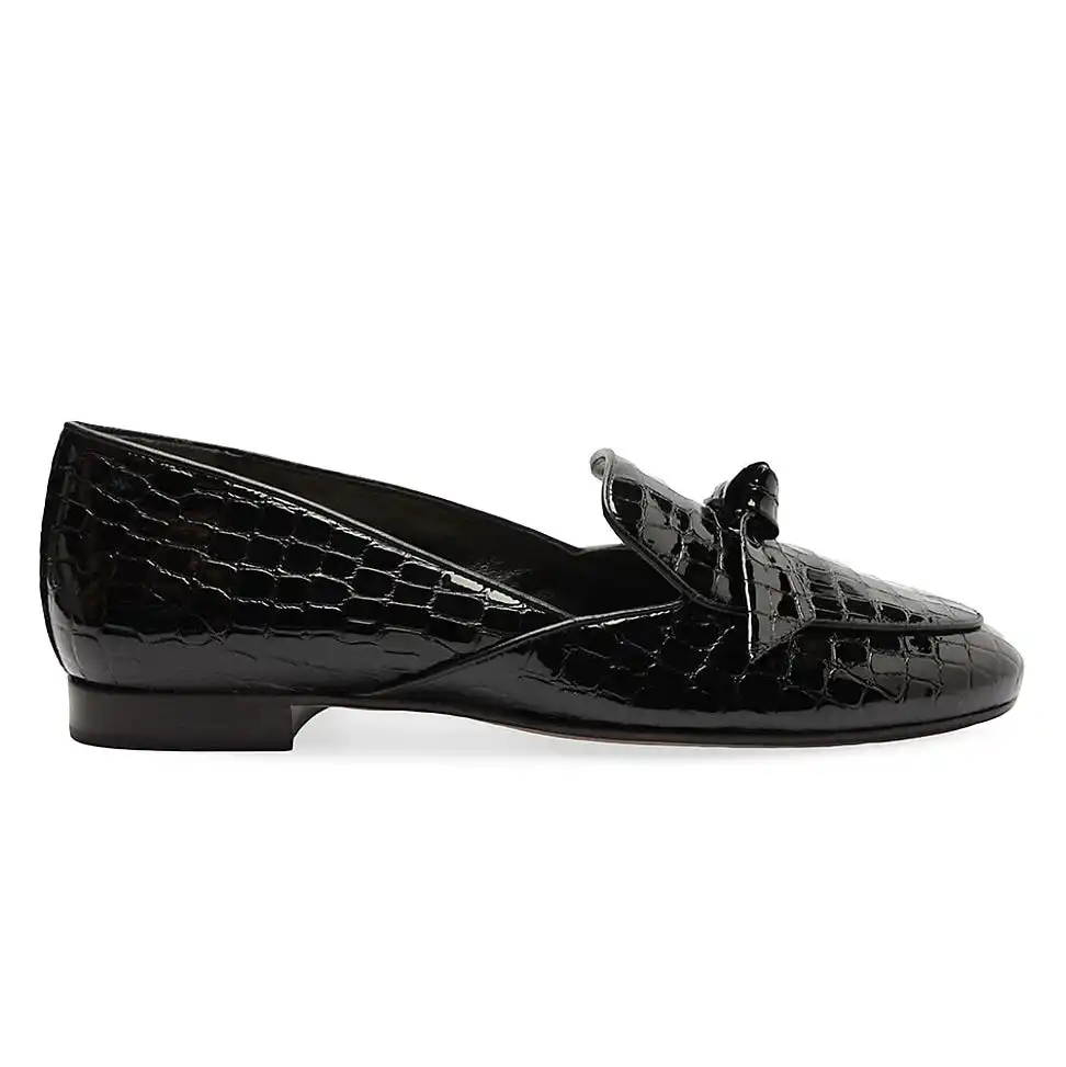 Clarita Stamped Leather Loafers 