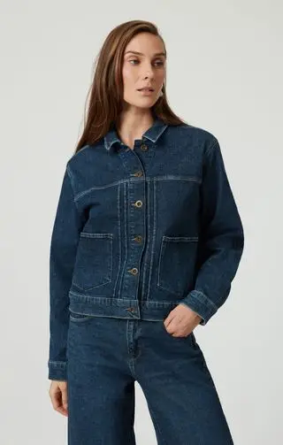 Mavi, Laurel Denim Jacket in Dark Blue Denim