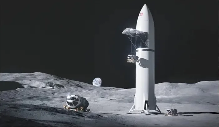 Concept art for SpaceX lunar cargo lander