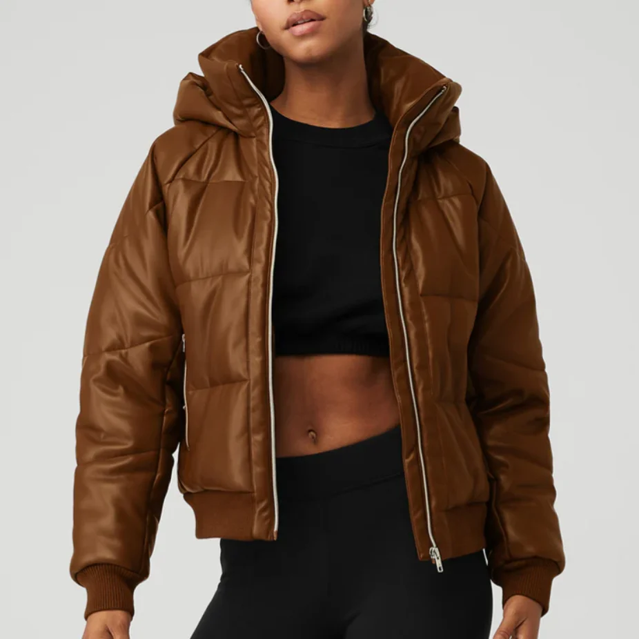 Faux Leather Boss Puffer