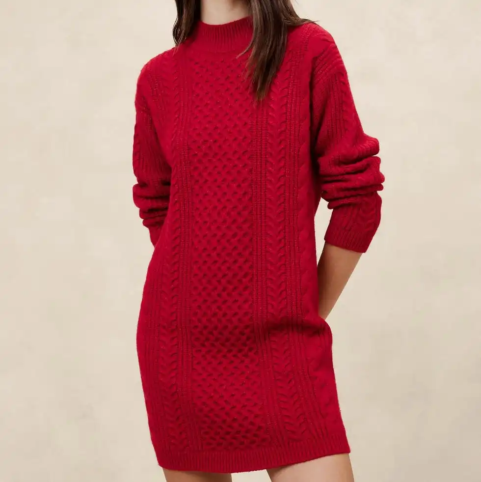 Cable Mini Sweater Dress