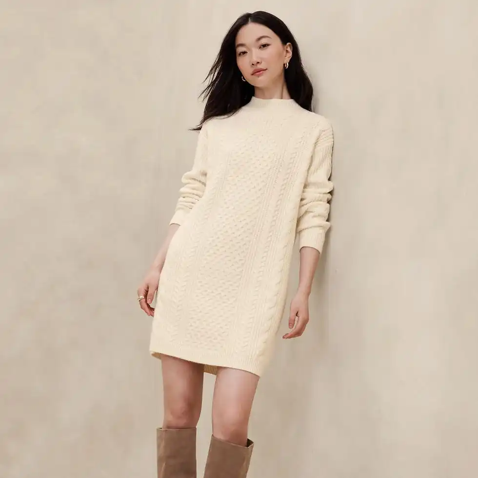 Cable Mini Sweater Dress