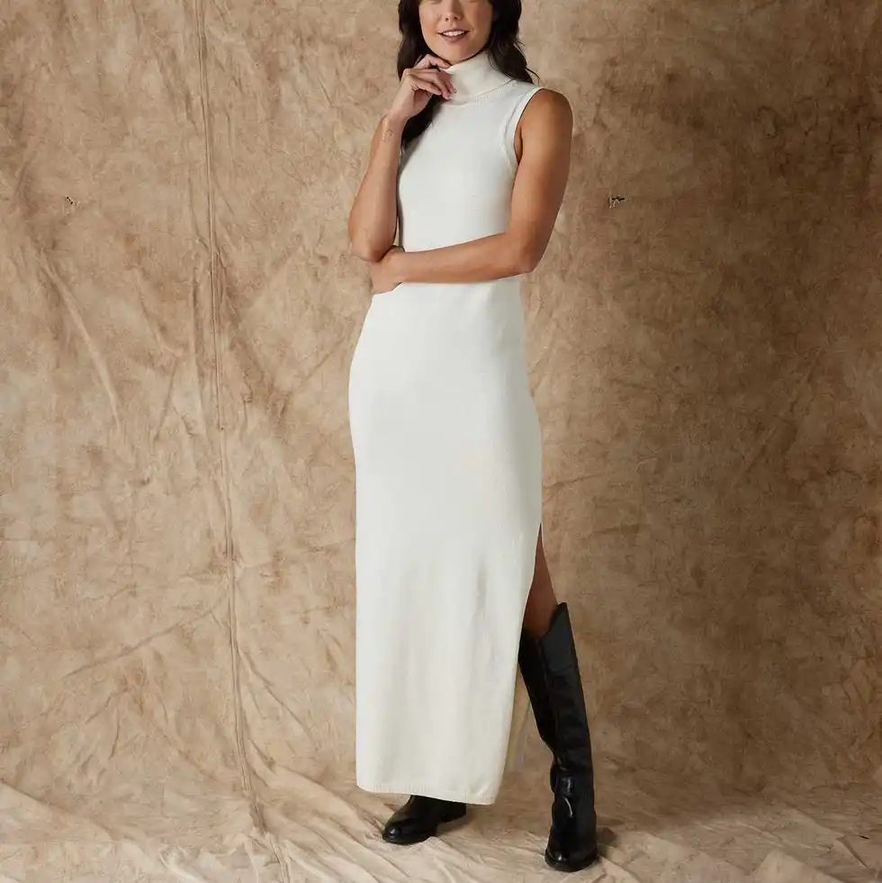 Athena Column Dress in Winter White