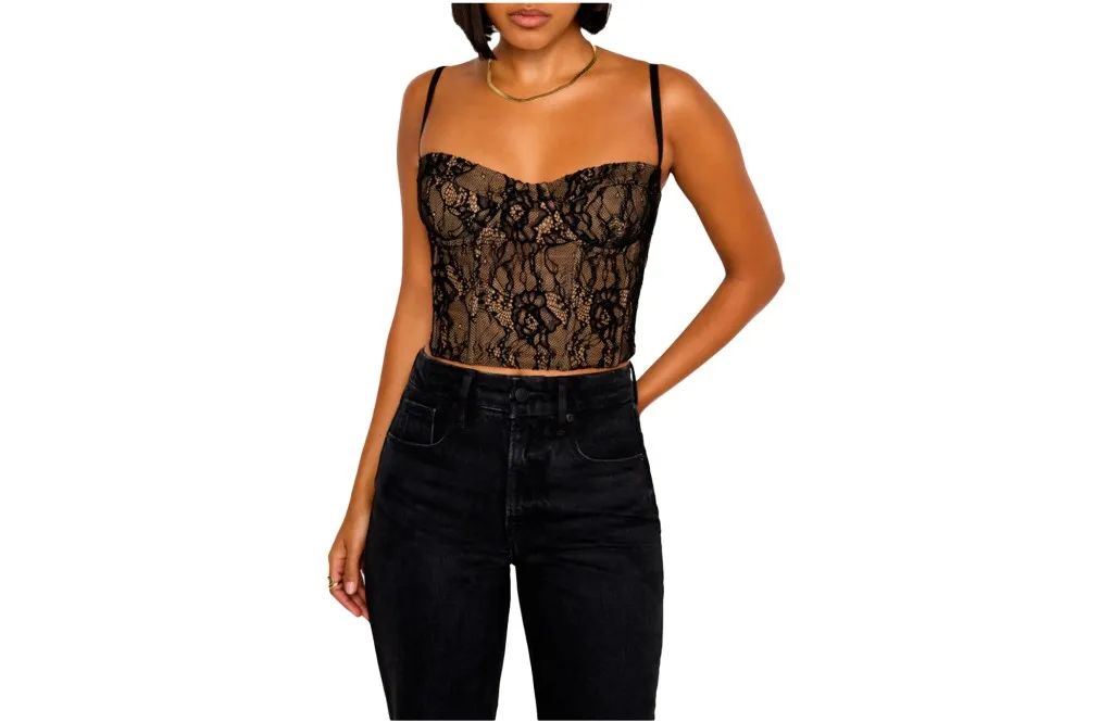 Good American Lace Underwire Bustier Top