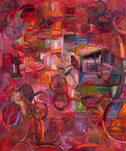 Fine Art Exhibition: Artist Bryan Mcfarlane Bicycle Factory in the Red Zone