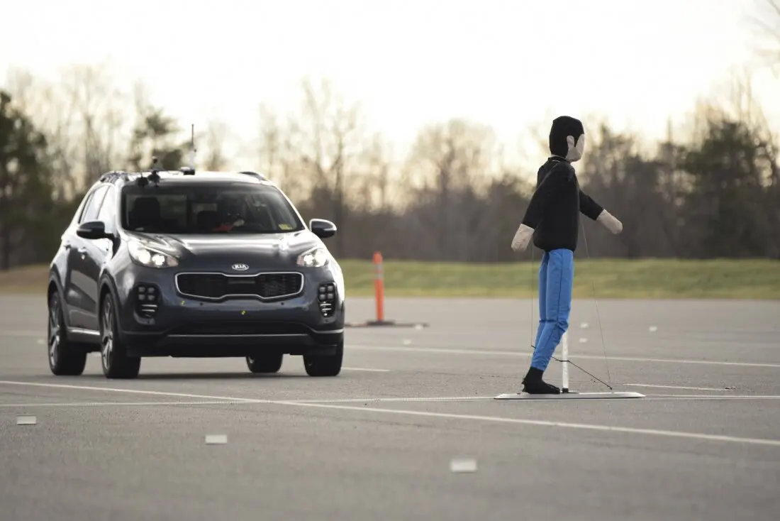 Researchers at the Insurance Institute for Highway Safety test how well automatic emergency braking systems work in real-world conditions.