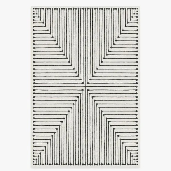 Jonathan Adler Inkdrop Black & Ivory Tufted Rug