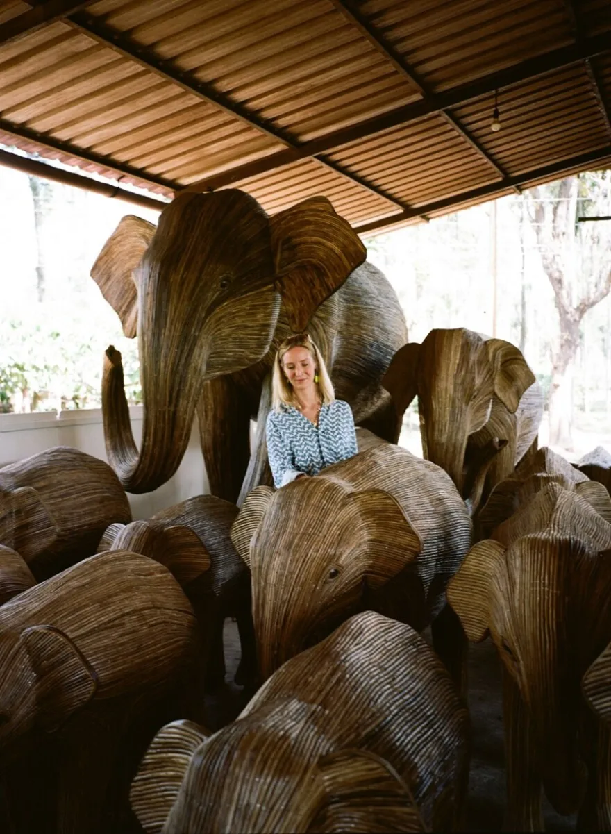 The Great Elephant Migration, a public art installation, arrives in Miami Beach and on display from Sunday, Nov. 24 through Sunday, Dec. 8. Shown is Ruth Ganesh, Principal Trustee of Elephant Family and Co-Founder of The Real Elephant Collective, which spearheaded the installation.