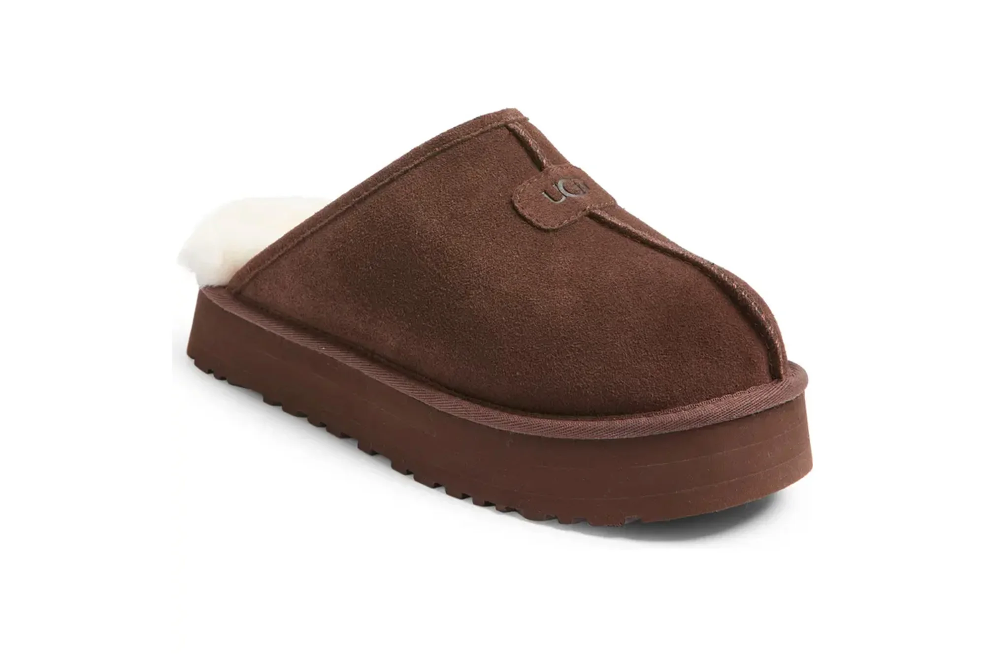 A platform Ugg slipper