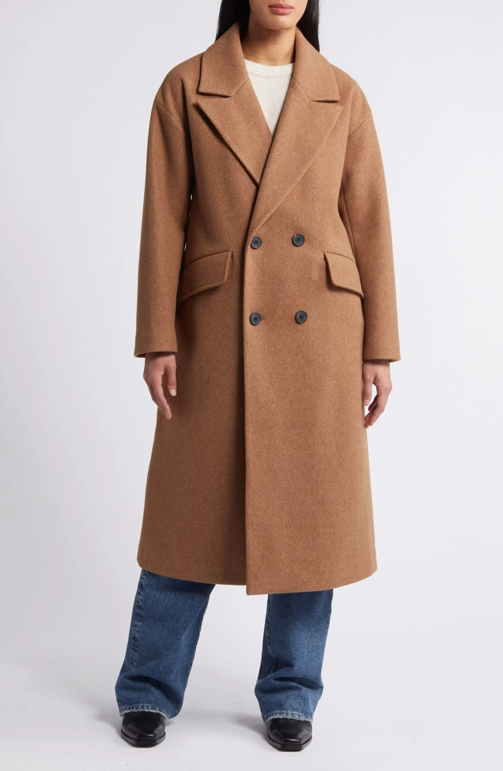 Lucky Brand Oversized Double Breasted Coat