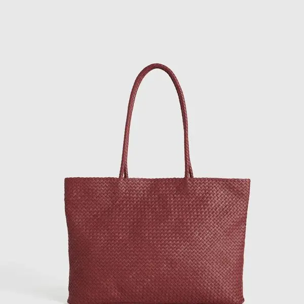 Quince Italian-Leather Handwoven Tote