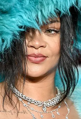 Rihanna with winged eyeliner