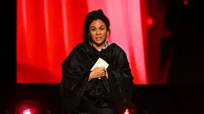 Simone Rocha accepts the British Womenswear Designer Award at The Fashion Awards 2024 in London. Getty Images