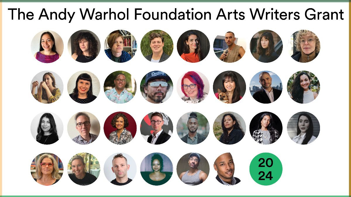 Warhol Foundation announces Arts Writers Grant Recipients