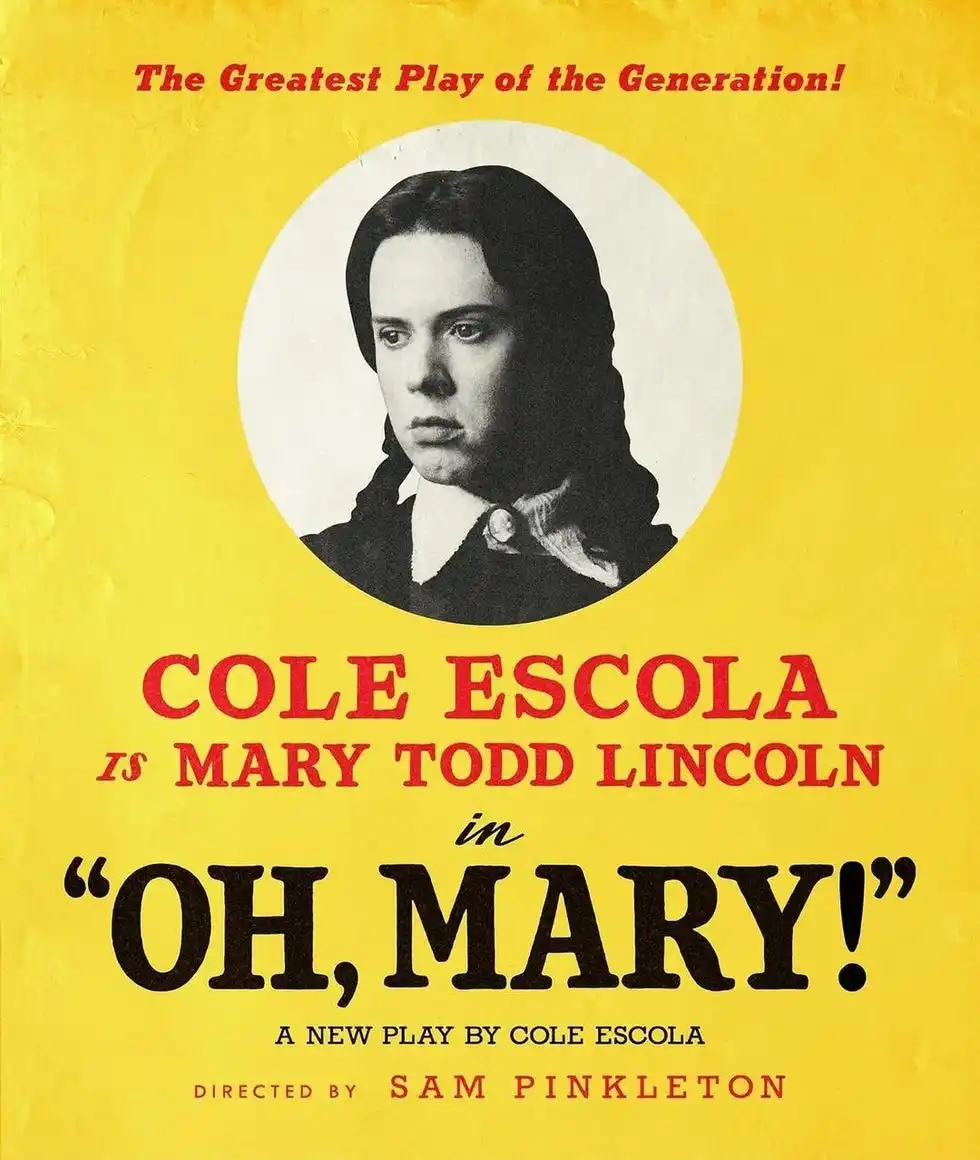 promotional poster for a theater play titled oh mary