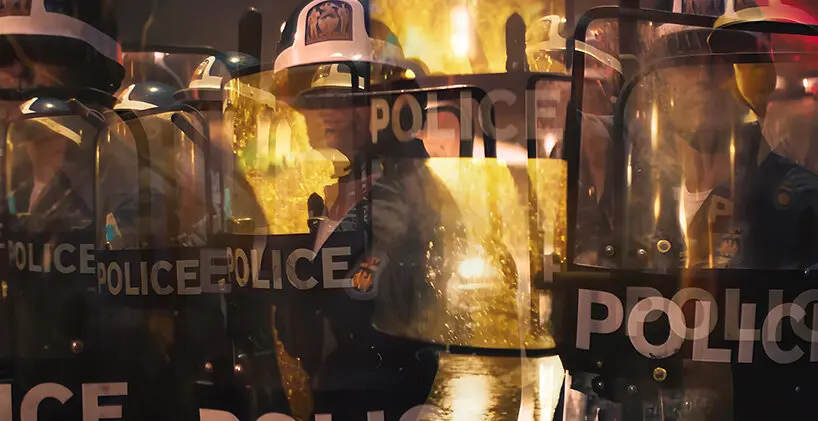 hollywood protest meets AI news in marco brambilla’s US media critique video installation