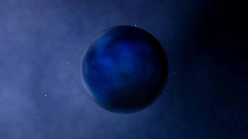 Dark planet in sky