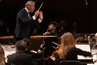 Guest conductor Markus Poschner conducted the Dallas Symphony Orchestra, with violin soloist...