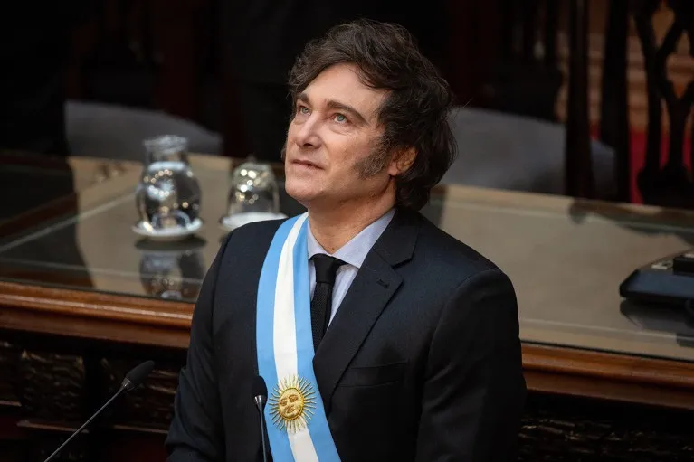 Argentina's president Javier Milei delivers the 2025 budget at the National Congress in Buenos Aires, Argentina, on September 15, 2024.