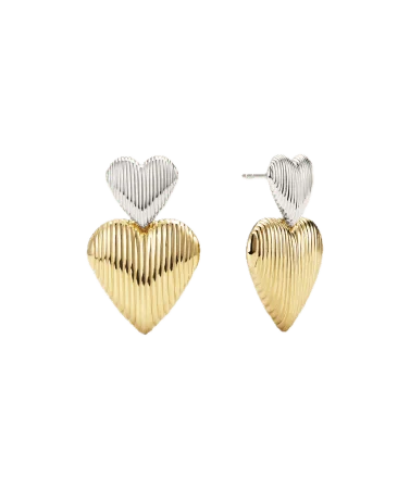 Big Puffy Heart Drop Earrings