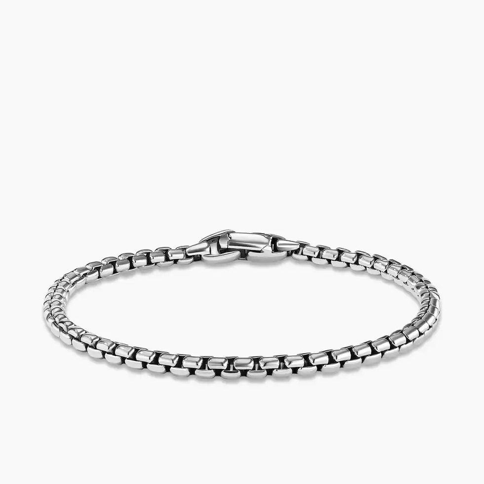 Box Chain Bracelet Sterling Silver