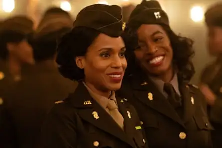 Kerry Washington as Major Charity Adams and Milauna Jackson as Lt. Campbell in The Six Triple Eight.