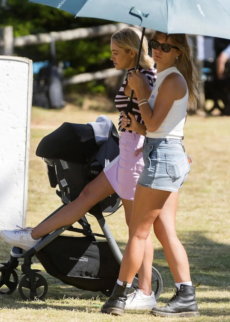 Mia Hewitt pictured on set of Home and Away with Jessica Redmayne. Photo: Matrix 