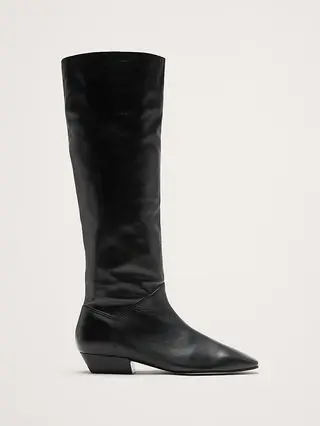 Italian Leather Knee-High Boot