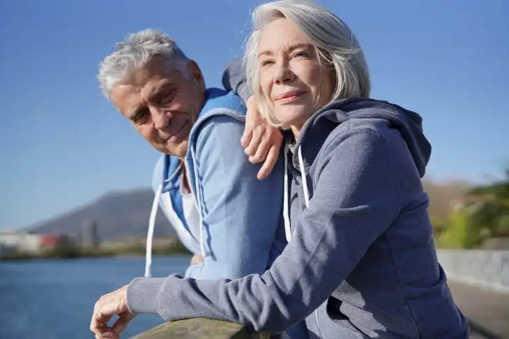 Senior couple in sportswear