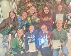 Lapeer performing arts students MaKenzie Michalik, Kaito House, Ava Stone, Elliana Rufner, Kathryn Droz, Teagen Lamphere, Rachel Bartlett, Lydia Fenner and Griffyn Fenner attended the Michigan Thespian Festival on Dec. 13-14.