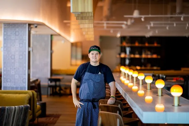 Chef-owner Travis Swikard inside Callie restaurant in San Diego's East Village. U-T FILE