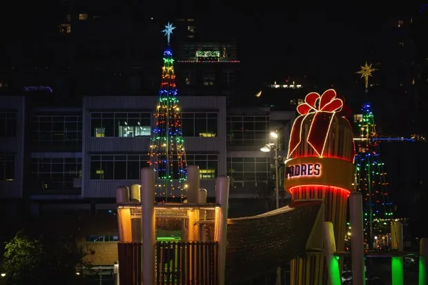 The Holiday Market at Petco Park features photo opportunities, lighting displays, entertainment and lots of options for shopping. (Matt Thomas/San Diego Padres)