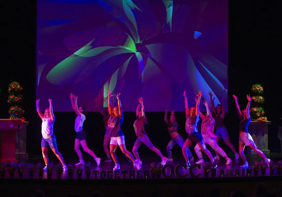 Orange Coast College dance students perform at a 2022 Honors Night in the school's Robert B. Moore Theatre.